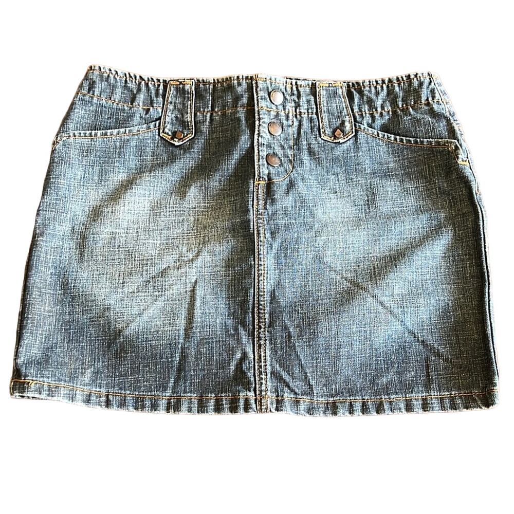 Volcom Juniors Size 3 Blue Denim Mini Jean Skirt Y2K